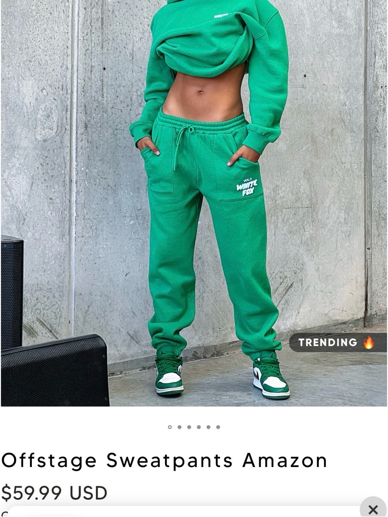 Whte Fox Green Sweatpants Size Small